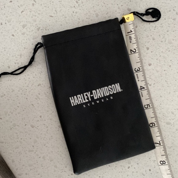 HARLEY-DAVIDSON EYEWEAR black drawstring pouch sunglasses glass case vinyl - Picture 3 of 3